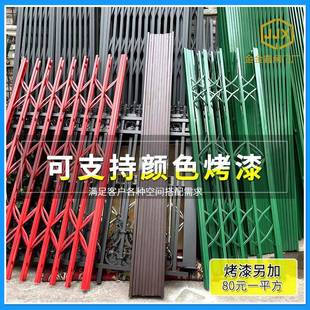 不锈钢闸拉闸门推拉折叠门铝金伸合缩门铁门家用栅门逃生格防423