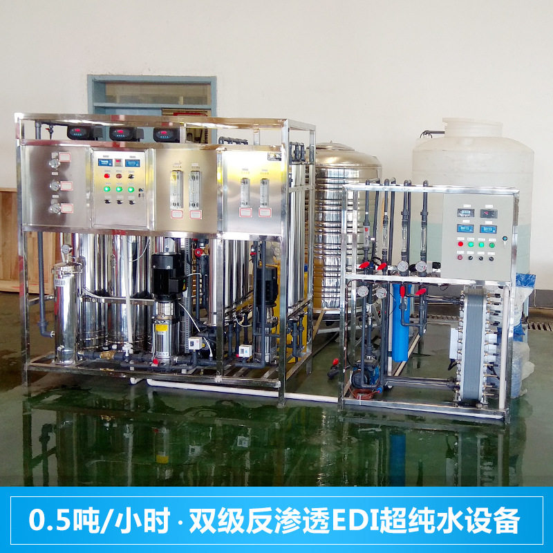 0.5吨双级反渗透+EDI超纯水机