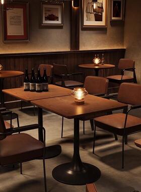 古美酒馆美式餐子厅zou14725实木桌椅组合复式小酒馆主题西餐厅商