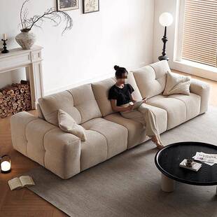 极简坐可躺地直落排沙发豆腐块花瓣布艺雪沙发 GNM尼尔沙发深意式