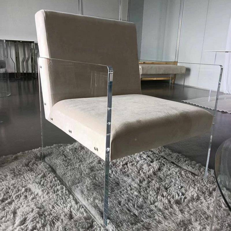 酒店客书休闲亚克家具房透明靠背椅沙发餐厅海绵坐垫舒适椅力0005