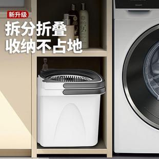 懒人家用拖地神器分体式 直销新款 免手洗拖布桶全钢金属篮吸水旋转