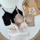 新款 直销6056乳胶蕾丝无痕美背裹胸抹胸聚拢可调节细肩带女内衣文