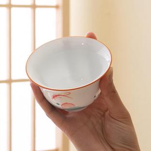 直销新款 家用手工泡茶碗干 新款 手绘白瓷三才盖碗加壶承不烫手中式