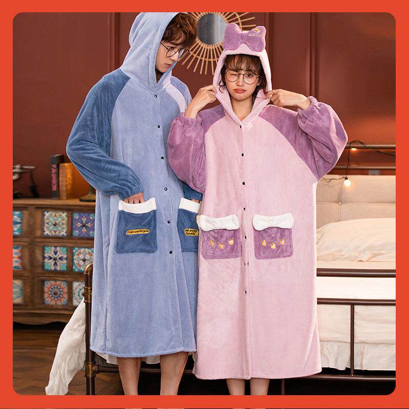 新款直销浴袍女吸水速干冬加厚男儿童可穿可裹式浴巾珊瑚绒情侣冬