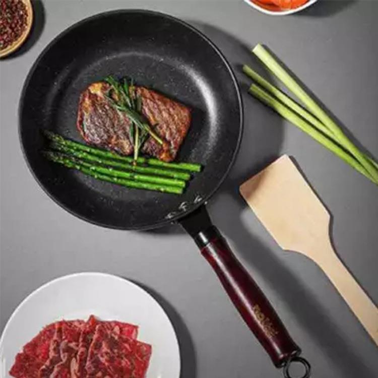 新款直销麦饭石煎锅两件套 HMD-9723不粘锅牛排煎锅平底锅24cm煎