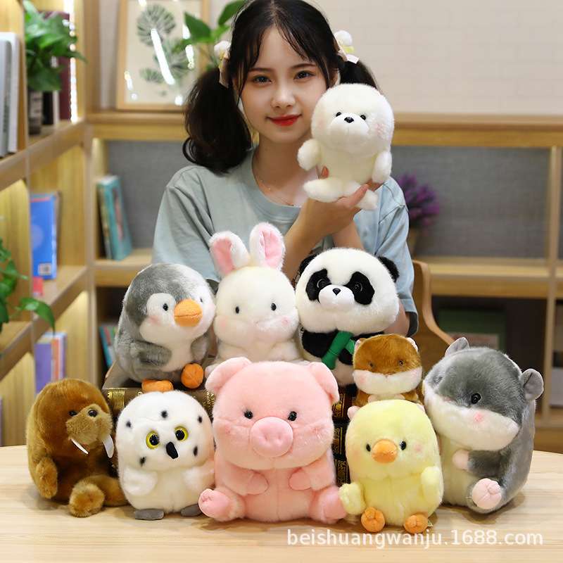 球球仿真兔子公仔仿真熊猫动物挂件仓鼠奶牛毛绒玩具玩偶礼品
