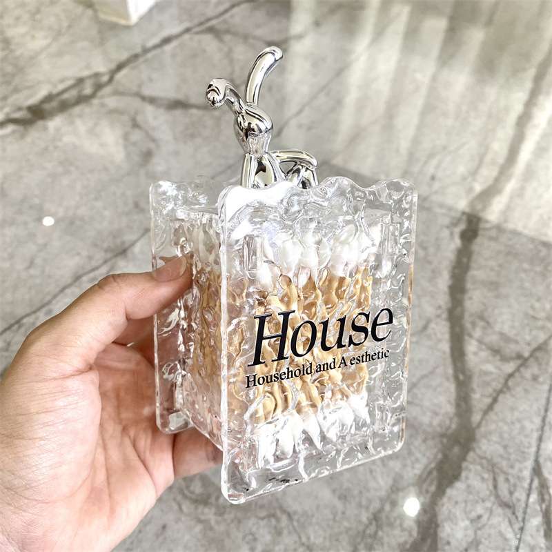 亚克力创意棉签盒高颜值牙签桶家用轻奢棉签收纳盒牙线盒网红客厅