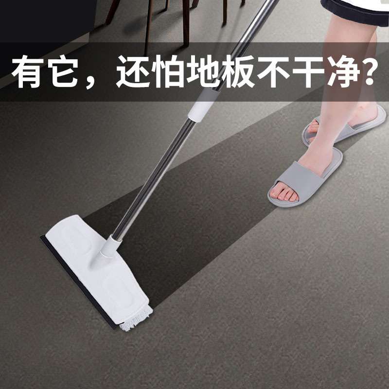 长柄硬毛地刷浴室清洁神器刮水两用刷子可伸缩地板刷日用百货地刷