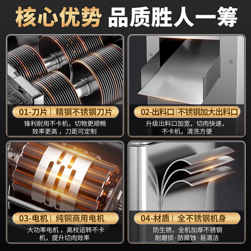 切肉机商用全自动切丝切鲜肉片机大型大功率多功能电动切丝切菜机
