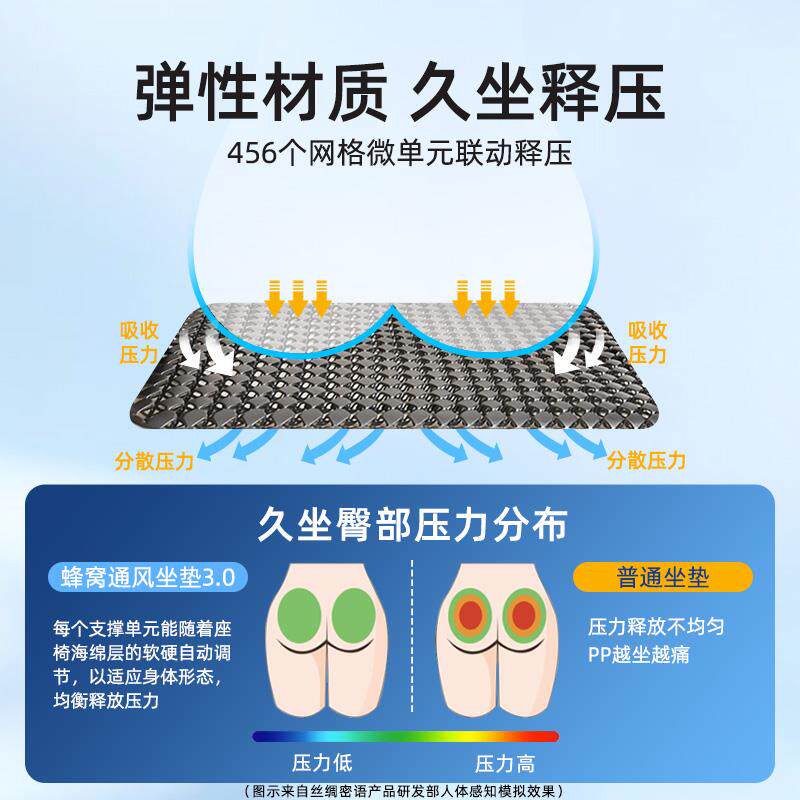 透气坐垫通风座椅子冰凉垫镂空汽车久坐塑料办公室夏天季货车散热