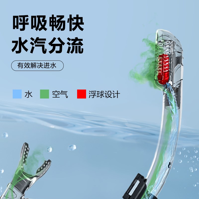 防水防雾高清近视潜水镜护鼻一体水下呼吸管套装定制度数浮潜面罩
