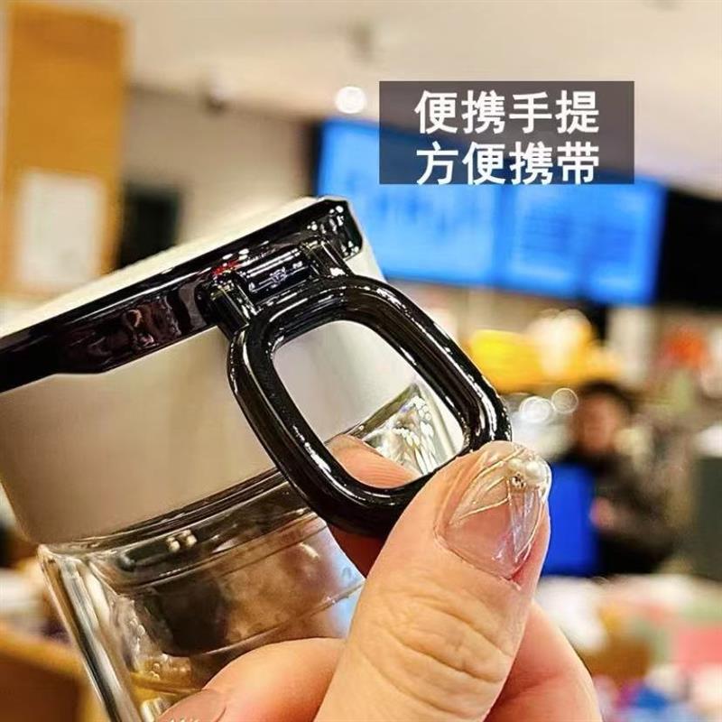 高硼硅玻璃杯双层泡茶杯子2025新款高端水杯耐高温便携男式高颜值