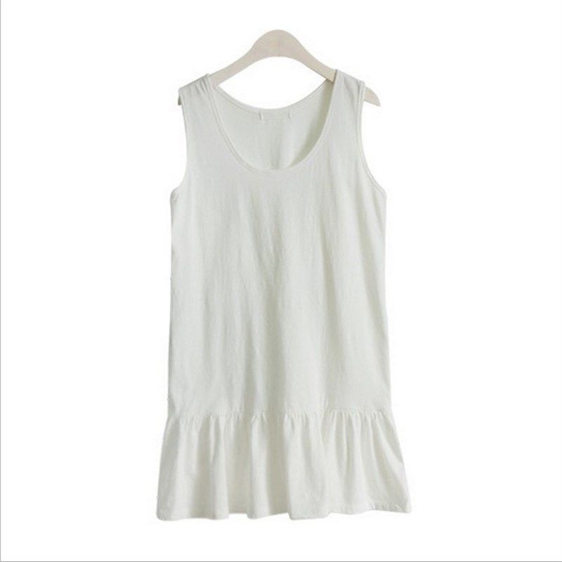吊带裙内搭夏中长款胖mm加大码宽松外穿背心大摆上衣女打底衫衬裙
