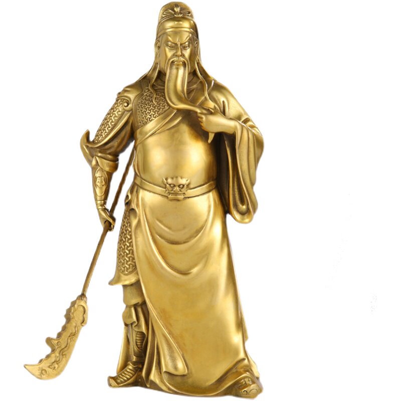 纯铜关公关二爷铜武财神佛像客厅供奉神像关羽武圣关公像开业摆件