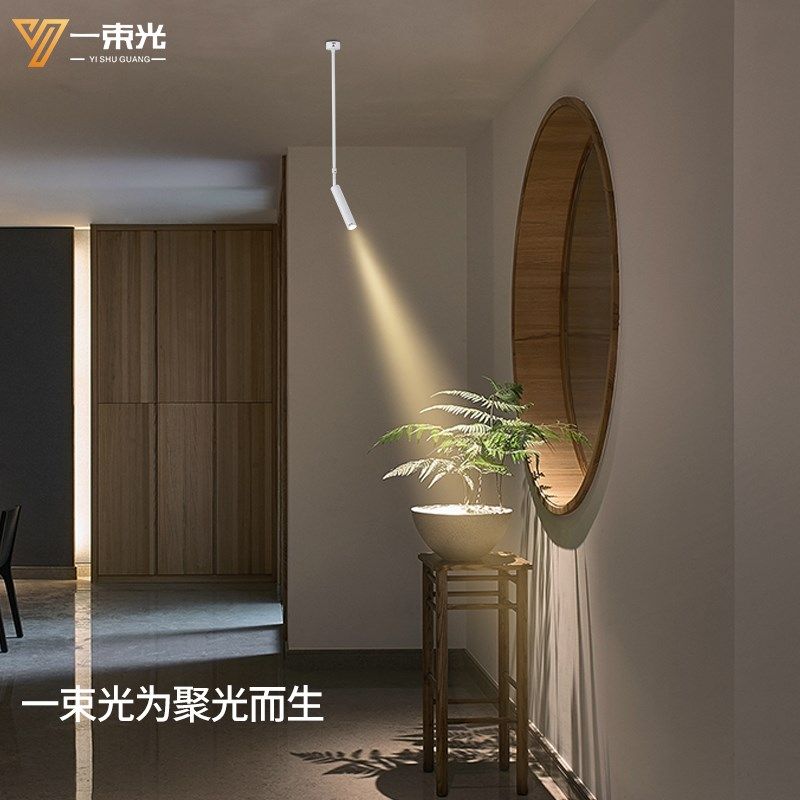 一束光聚光射灯吊灯禅意明装吧台餐厅酒吧餐桌清吧氛围茶室吊杆3W,家装灯饰光源,明装射灯,淘宝优惠券,粉丝福利购,淘宝优惠卷