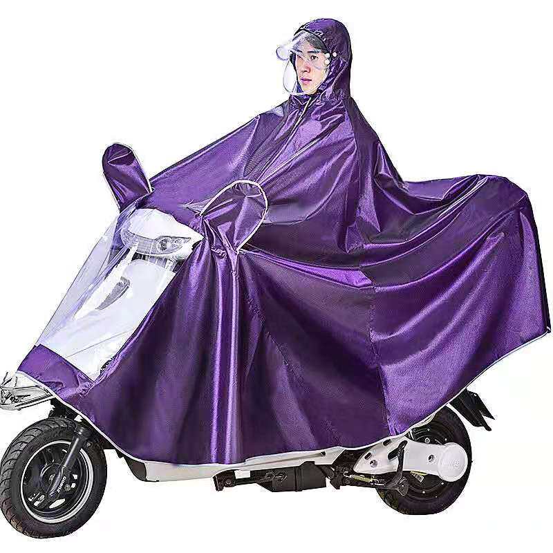 雨衣电动摩托车面罩成人单人男女通用双帽檐加大加厚骑行雨披双人