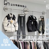 服装 正挂架 不锈钢加长一体挂衣杆简约设计8K镜面上墙盖25圆粗时尚
