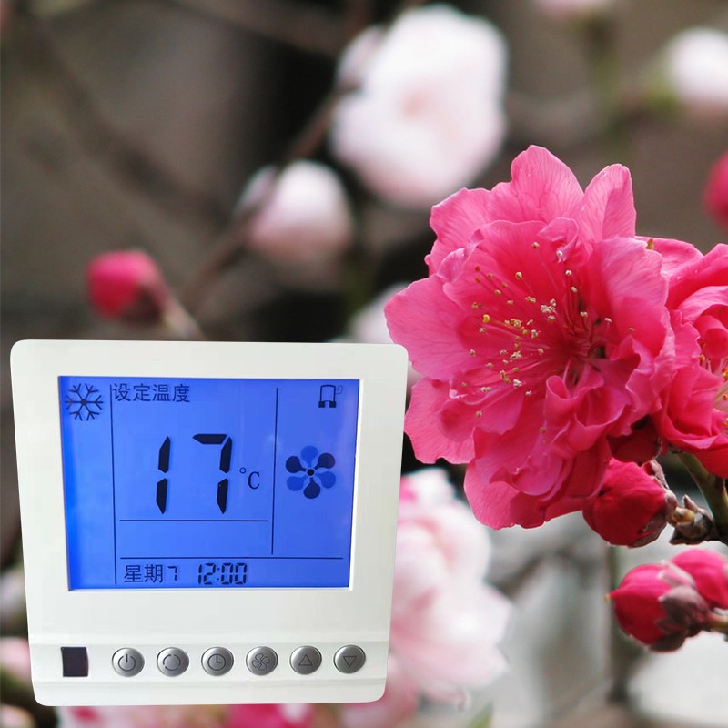 麦克维尔中央空调温控器温控通用三速开关液晶屏水机风机盘管