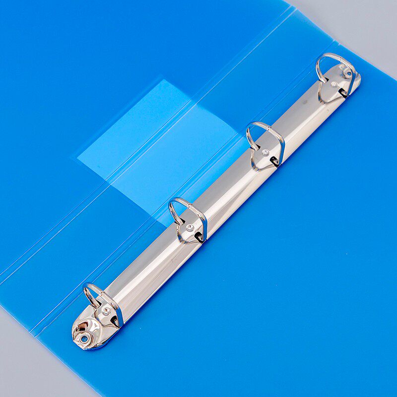 A4-4孔彩色活页文件夹透明A4打孔夹D型100页活页夹插页文件资料册