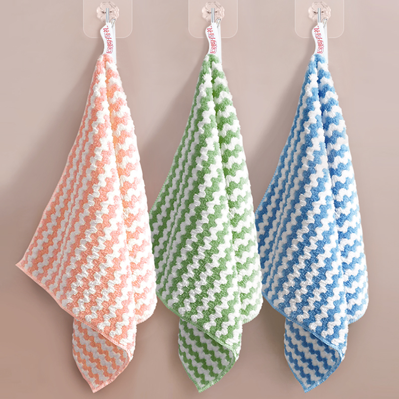 加厚厨房专用抹布不沾油吸水洗碗布不掉毛巾擦桌子百洁布清洁鱼鳞