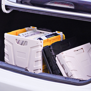 可折叠拉杆收纳箱汽车车尾收纳箱收纳箱车用女车载带滑轮买菜车