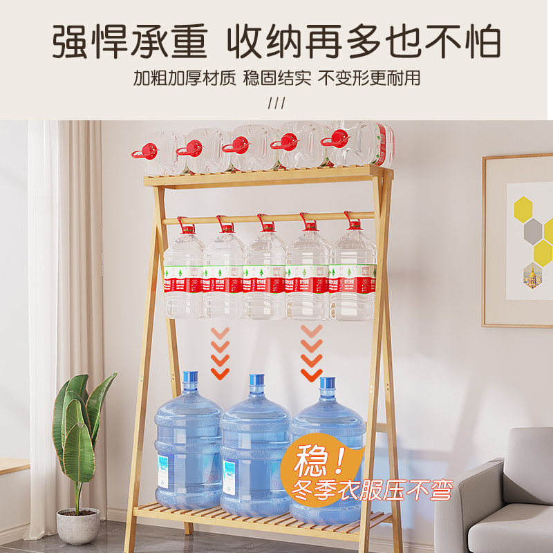 卧室挂衣架子家用楠竹落地置物门口衣帽架转角房间简易折叠晾衣架