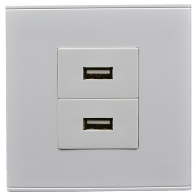 86型免焊USB网络插座面板双口USB数据延长线插座 二位USB暗装接口