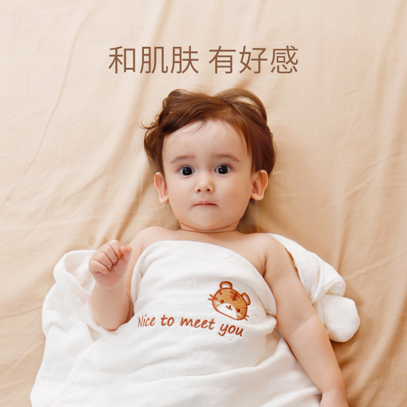 儿童浴巾斗篷夏季薄款裹巾新生婴儿纯棉纱布包被带帽宝宝专用浴袍