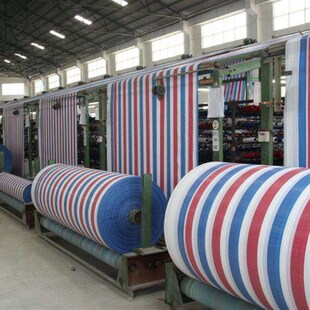 普通料彩条布/加厚料彩条布 三色布防雨防晒布塑料彩条布打孔打扣