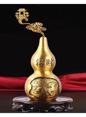 纯铜麒麟葫芦开口盖空心五帝钱挂件新中式工艺品客厅貔貅摆件