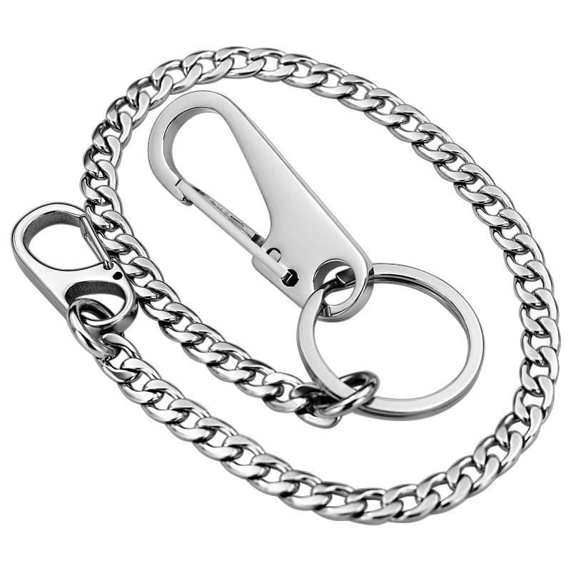 304不锈钢钥匙链纯手工汽车防丢钥匙扣高级男款腰挂定制链条挂件