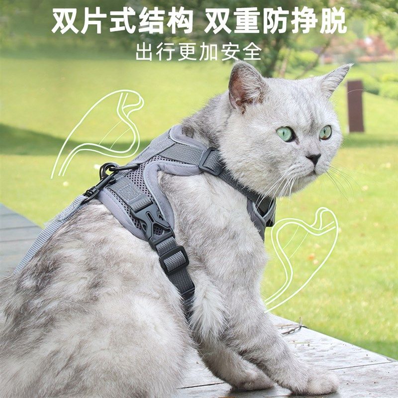 缅因猫牵引绳防挣脱外出专用背心式遛猫胸背可调节透气栓猫咪绳子,宠物/宠物食品及用品,猫牵引绳,淘宝优惠券,粉丝福利购,淘宝优惠卷
