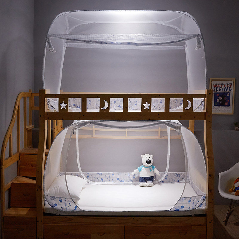 新款子母床上下铺蚊帐儿童家用免安装蒙古包高低床学生宿舍可折叠,床上用品,蚊帐,淘宝优惠券,粉丝福利购,淘宝优惠卷