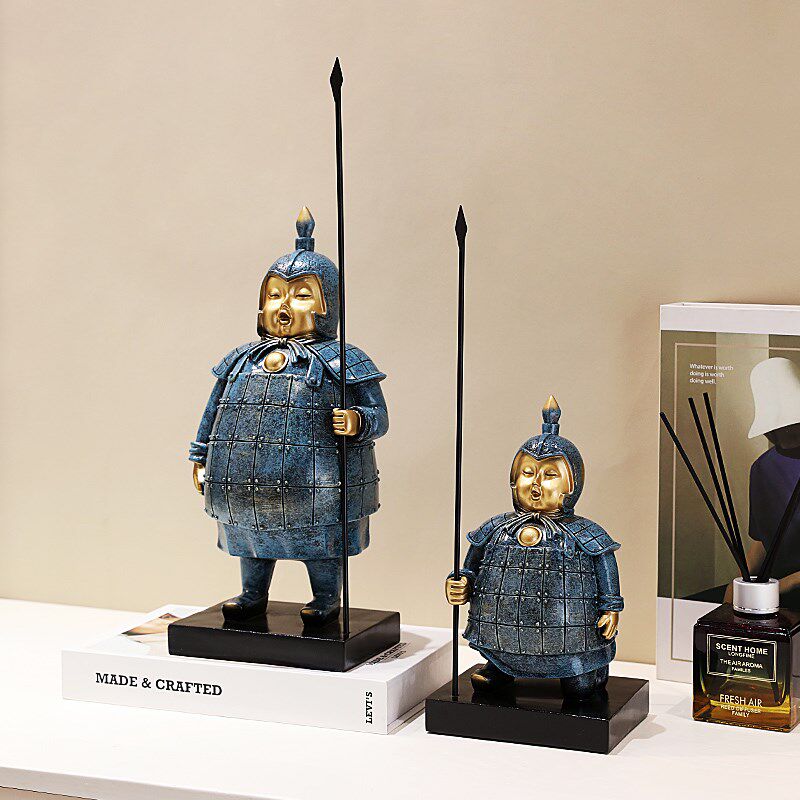 新中式国风搞笑复古兵马俑摆件客厅玄关电视柜酒柜装饰品乔迁礼物