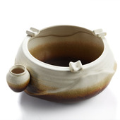 居家客厅摆件灭烟器 复古时尚 陶瓷粗陶烟灰缸 大号荷叶创意个性