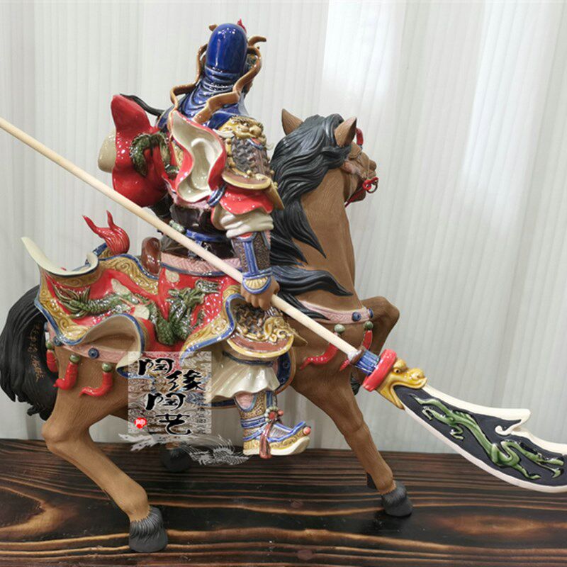 陶瓷工艺品 石湾公仔 千里走单骑 关公
