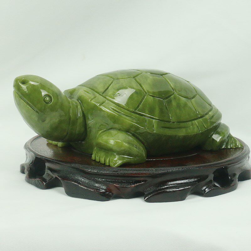天然玉石乌龟摆件南玉客厅玄关展柜饰品玉龟母子龟雕刻岫玉工艺品