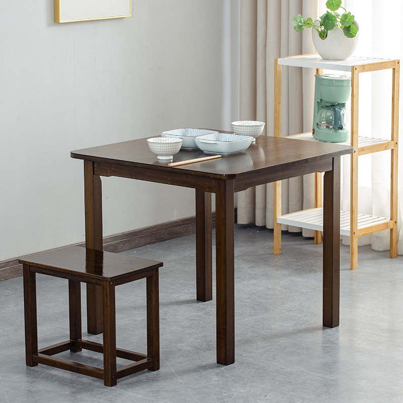 楠竹方桌子吃饭桌简约儿童学习桌正方形家用小户型餐桌实木四方桌
