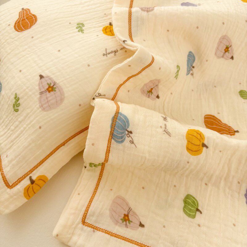 枕套全棉双层纱布纯棉儿童乳胶枕芯枕头套一对装2025新款单个宝宝