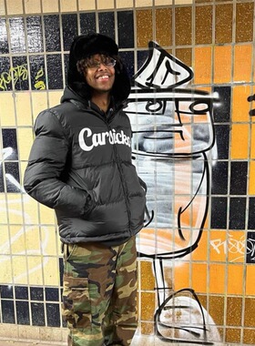 Carsicko 羽绒棉服外套保暖欧美明星同款UKDRIPDRILl嘻哈街头休闲