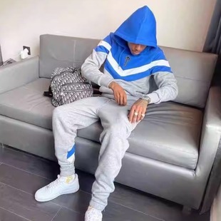 Trapstar 薄绒卫衣套装保暖欧美明星同款UKDRIPDRILL说唱街头说唱