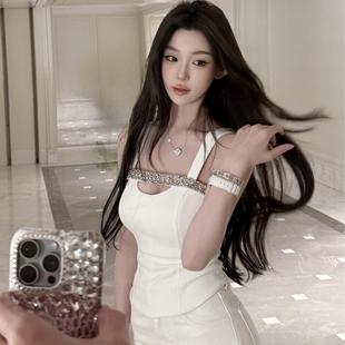 显瘦小香镂空内搭 重工设计闪钻打底吊带修身 YOUENBB 浪漫主义