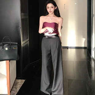 垂感防晒长裤 高质感醋酸缎面直筒休闲拖地裤 自由旅者 YOUENBB