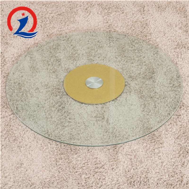 卢浮宫餐桌转盘圆桌酒店钢化玻璃转盘连体圆形转盘底座大桌面转盘