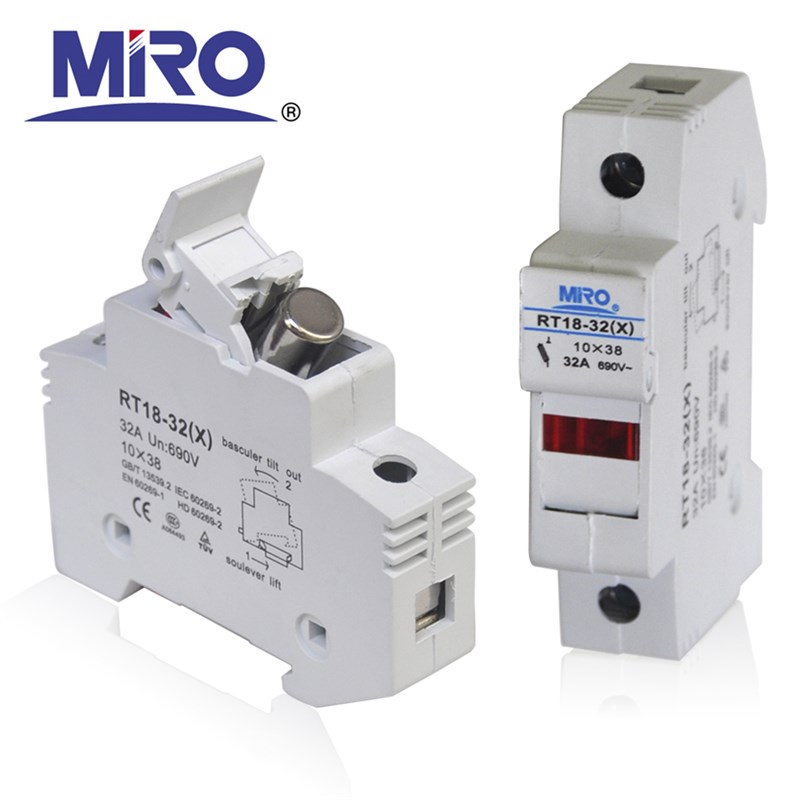 。茗熔熔断器底座 保险丝座 RT18-32X 带灯 配 1038 RO15 RS15