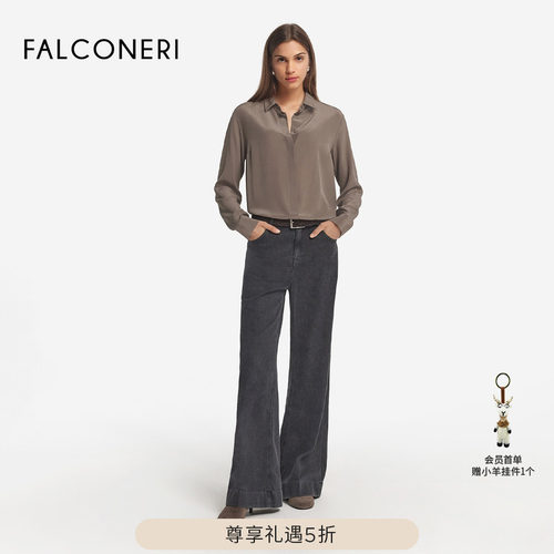 【尊享礼遇】FALCONERI女休闲通勤优雅上衣桑蚕丝长袖衬衫DML426Z