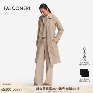 腰带休闲长袖 通勤长款 风衣外套DCL115I 女士经典 FALCONERI25年新品