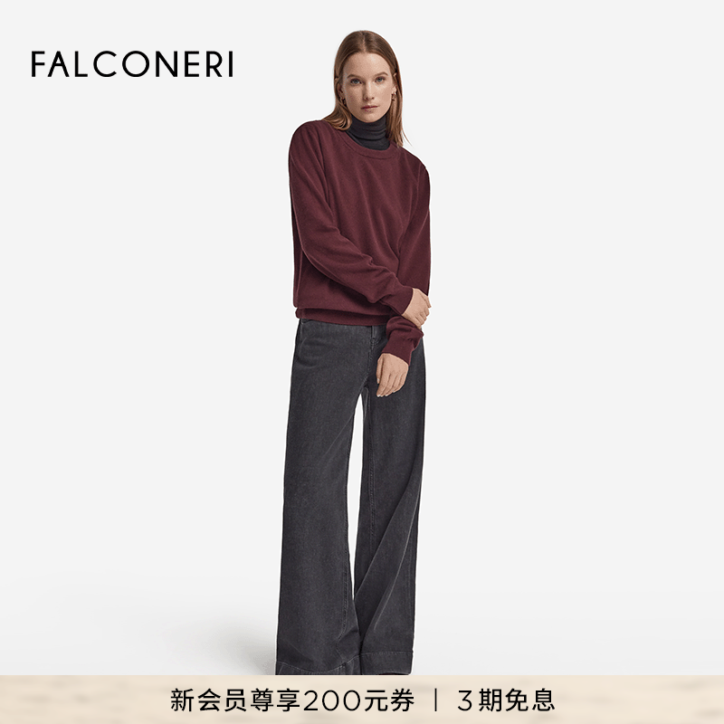 FALCONERI女士时尚休闲长袖圆领原色新年山羊绒毛衣羊绒衫DML228J,女装/女士精品,羊绒衫,淘宝优惠券,粉丝福利购,淘宝优惠卷