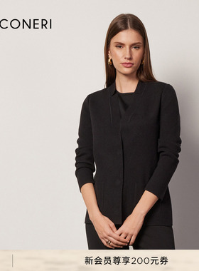FALCONERI女士简约休闲V领修身羊绒西装外套DCL439A